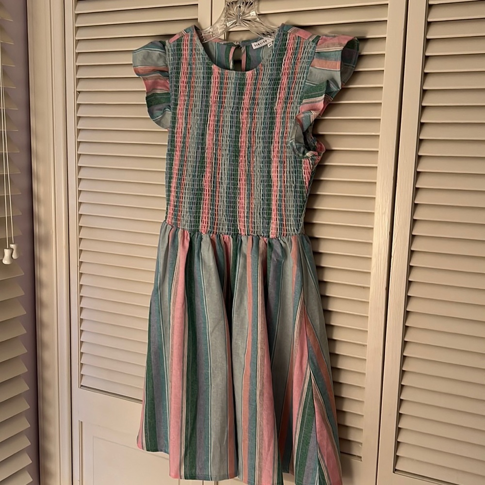 Light Weight Multi Color Flutter Sleeve Dress Fro… - image 1